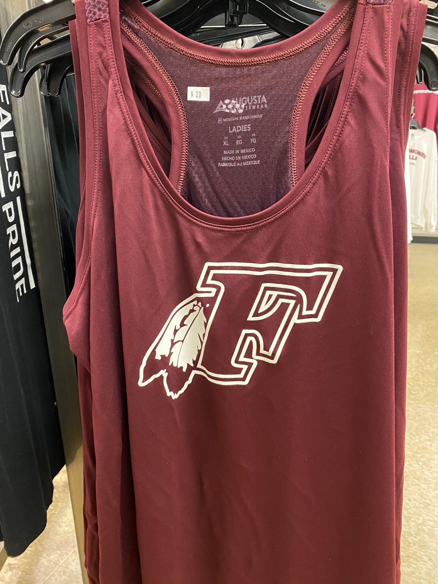 Burgundy Mesh Back Tank Top