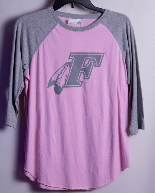 Youth Pink Baseball T-Shirt
