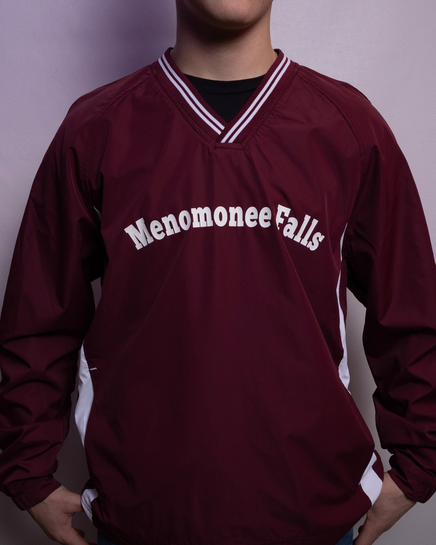 "Menomonee Falls" V Neck Windbreaker