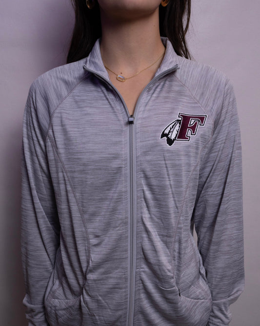 Womens Grey Full Zip Jacket